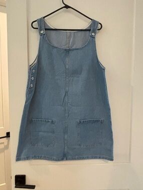 Amazon Essentials Light Blue Denim Pinafore Jumpsuit